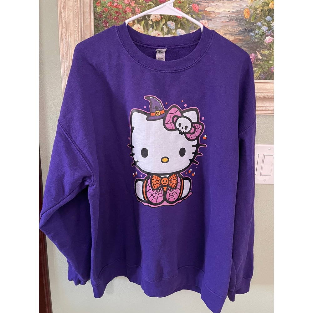 Gildan Hello Kitty Halloween Purple Sweatshirt
Witch Women's XL Used